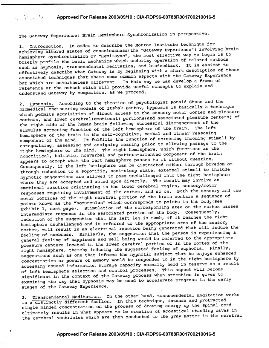 Analysis and Assessment of the Gateway Process — leaf 3, printed page 1, facsimile of the released scan