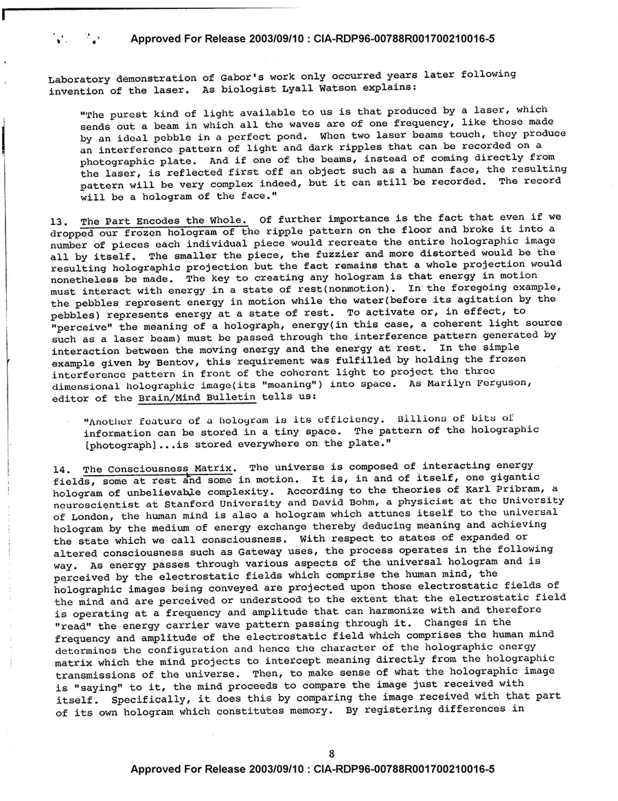Analysis and Assessment of the Gateway Process — leaf 10, printed page 8, facsimile of the released scan