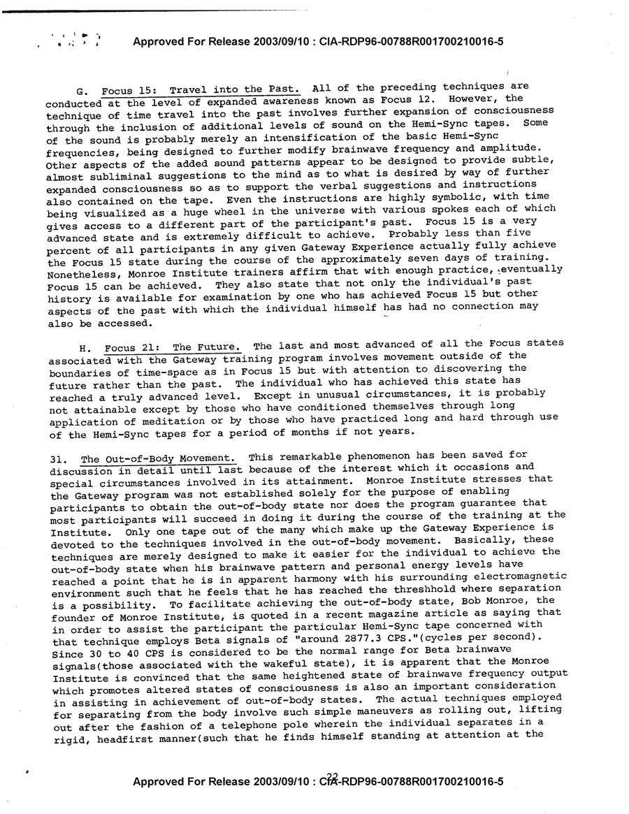 Analysis and Assessment of the Gateway Process — leaf 24, printed page 22, facsimile of the released scan