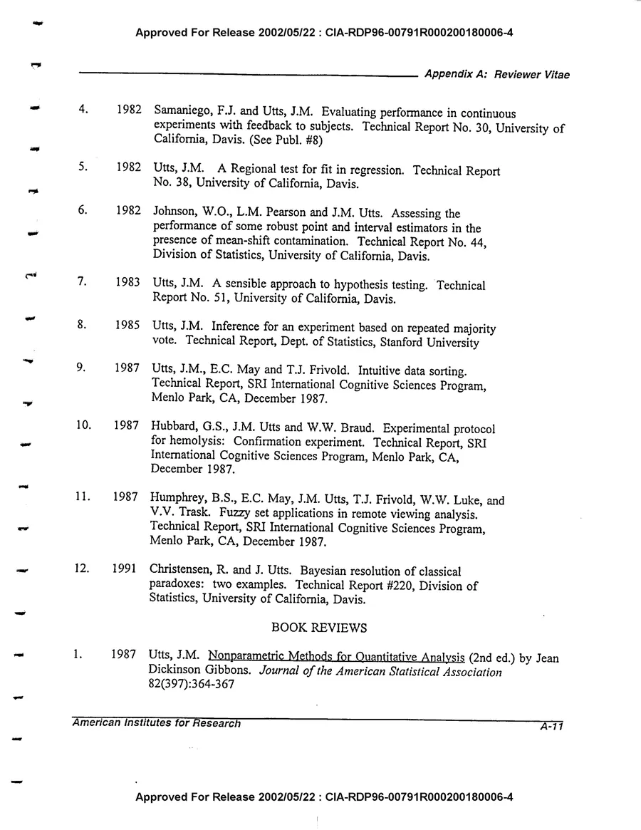 An Evaluation of Remote Viewing: Research and Applications — leaf 151, printed page A-11, facsimile of the released scan