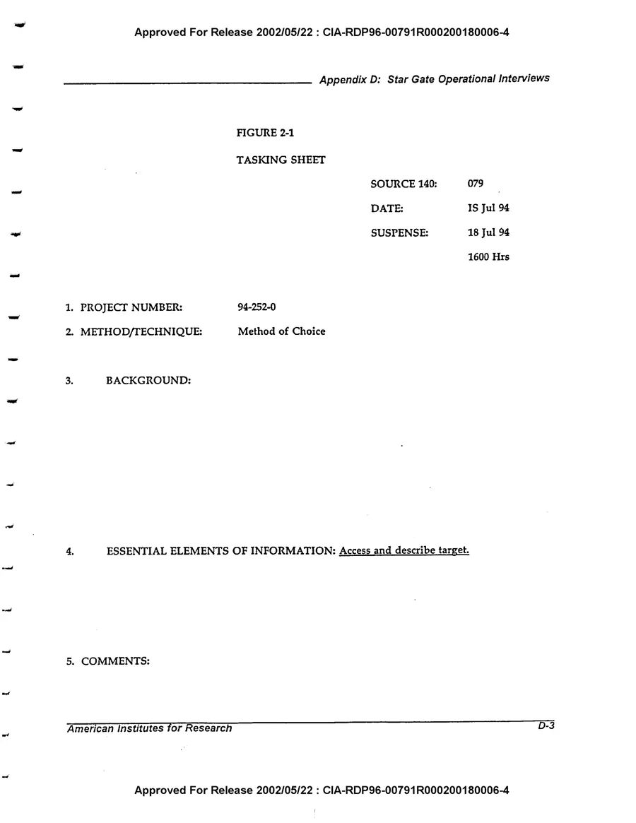An Evaluation of Remote Viewing: Research and Applications — leaf 183, printed page D-3, facsimile of the released scan