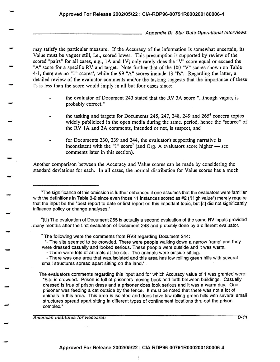 An Evaluation of Remote Viewing: Research and Applications — leaf 191, printed page D-11, facsimile of the released scan