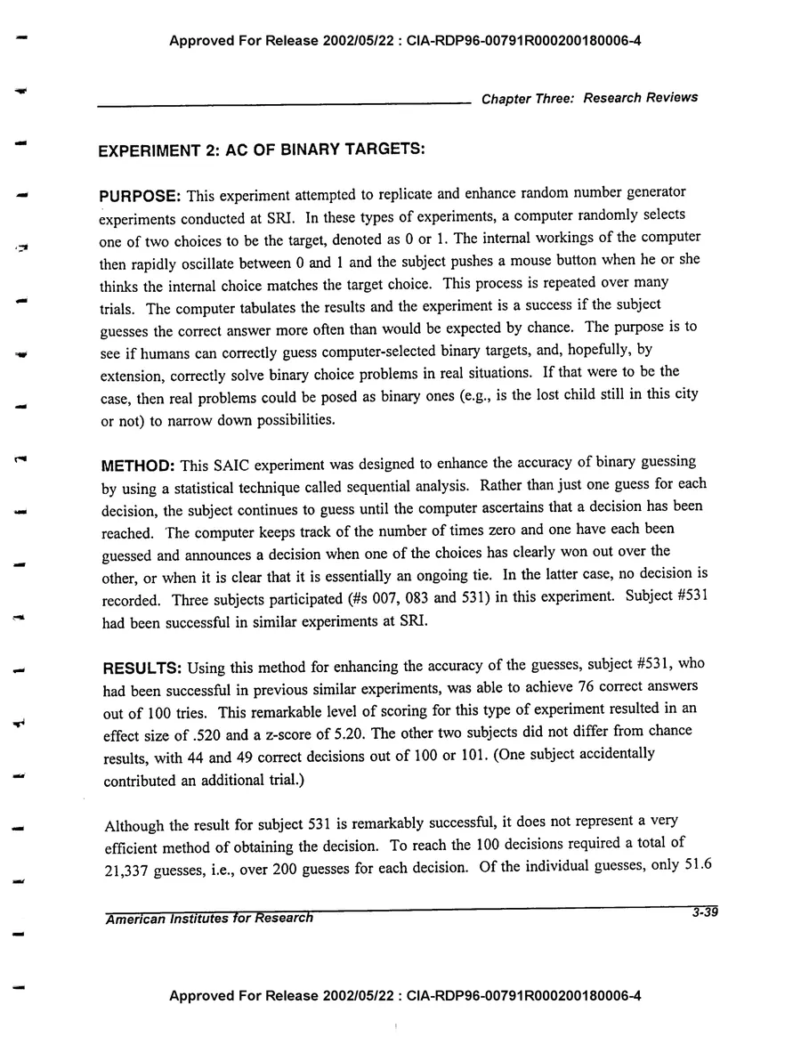 An Evaluation of Remote Viewing: Research and Applications — leaf 68, printed page 3-39, facsimile of the released scan
