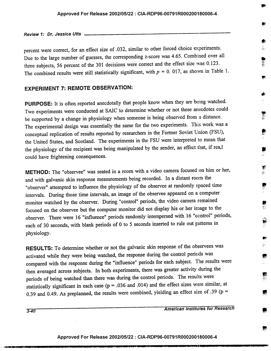 An Evaluation of Remote Viewing: Research and Applications — leaf 69, printed page 3-40, facsimile of the released scan