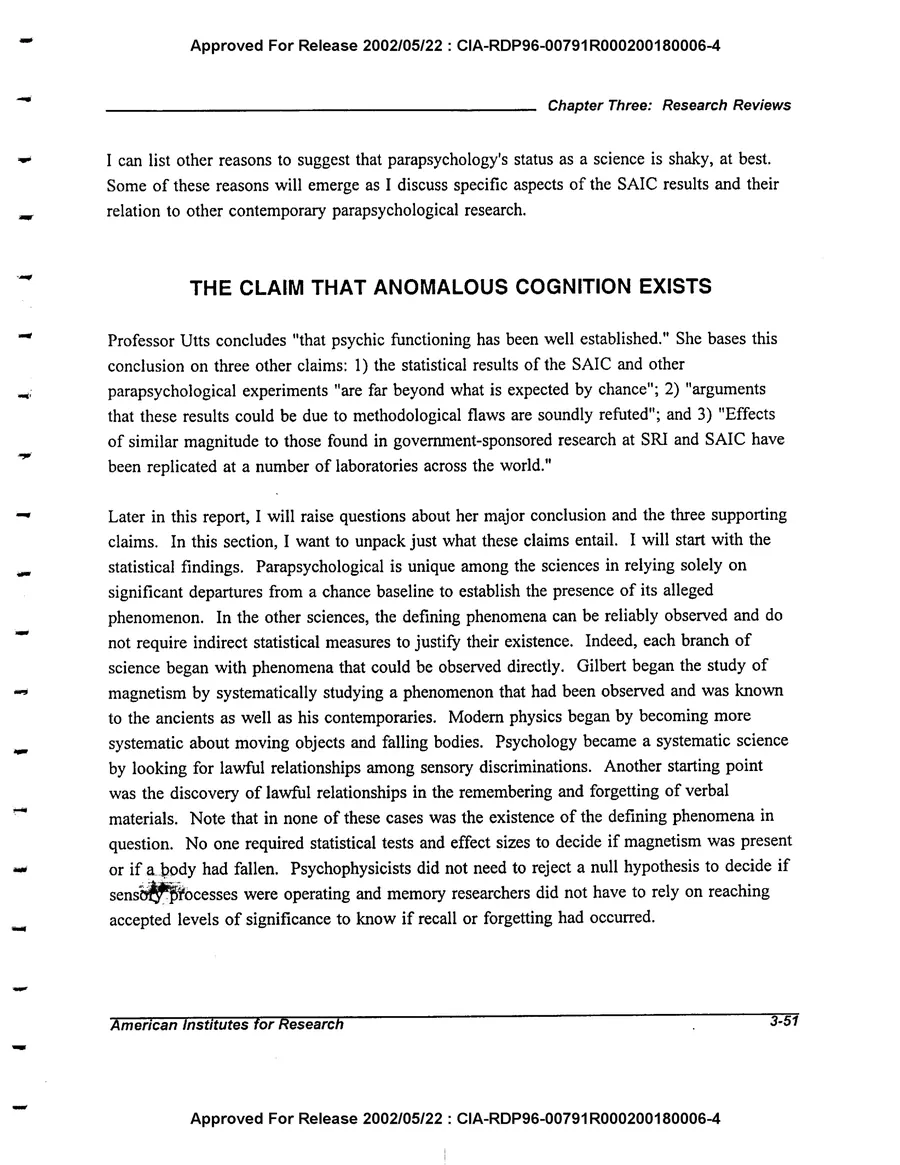 An Evaluation of Remote Viewing: Research and Applications — leaf 80, printed page 3-51, facsimile of the released scan