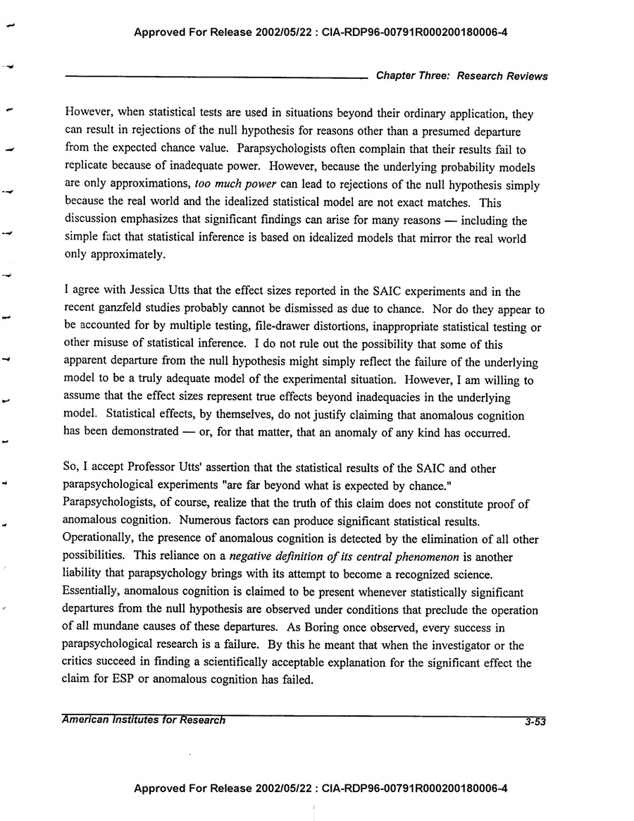 An Evaluation of Remote Viewing: Research and Applications — leaf 82, printed page 3-53, facsimile of the released scan