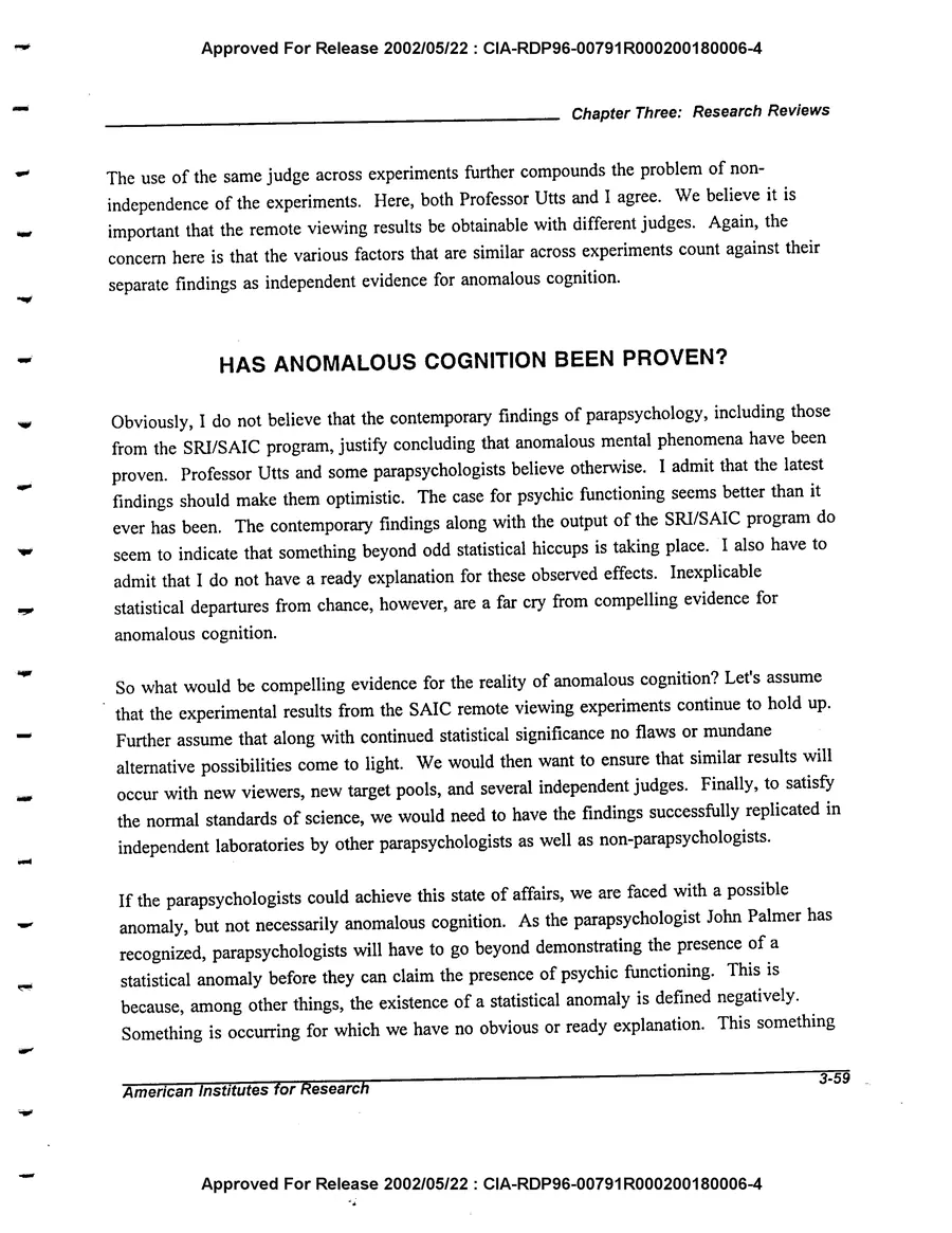 An Evaluation of Remote Viewing: Research and Applications — leaf 88, printed page 3-59, facsimile of the released scan