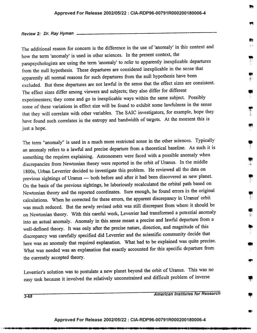 An Evaluation of Remote Viewing: Research and Applications — leaf 97, printed page 3-68, facsimile of the released scan