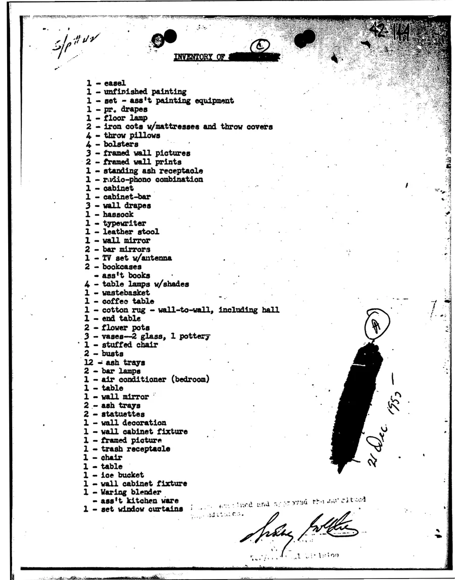 Report of Inspection of MKULTRA — leaf 53, facsimile of the released scan