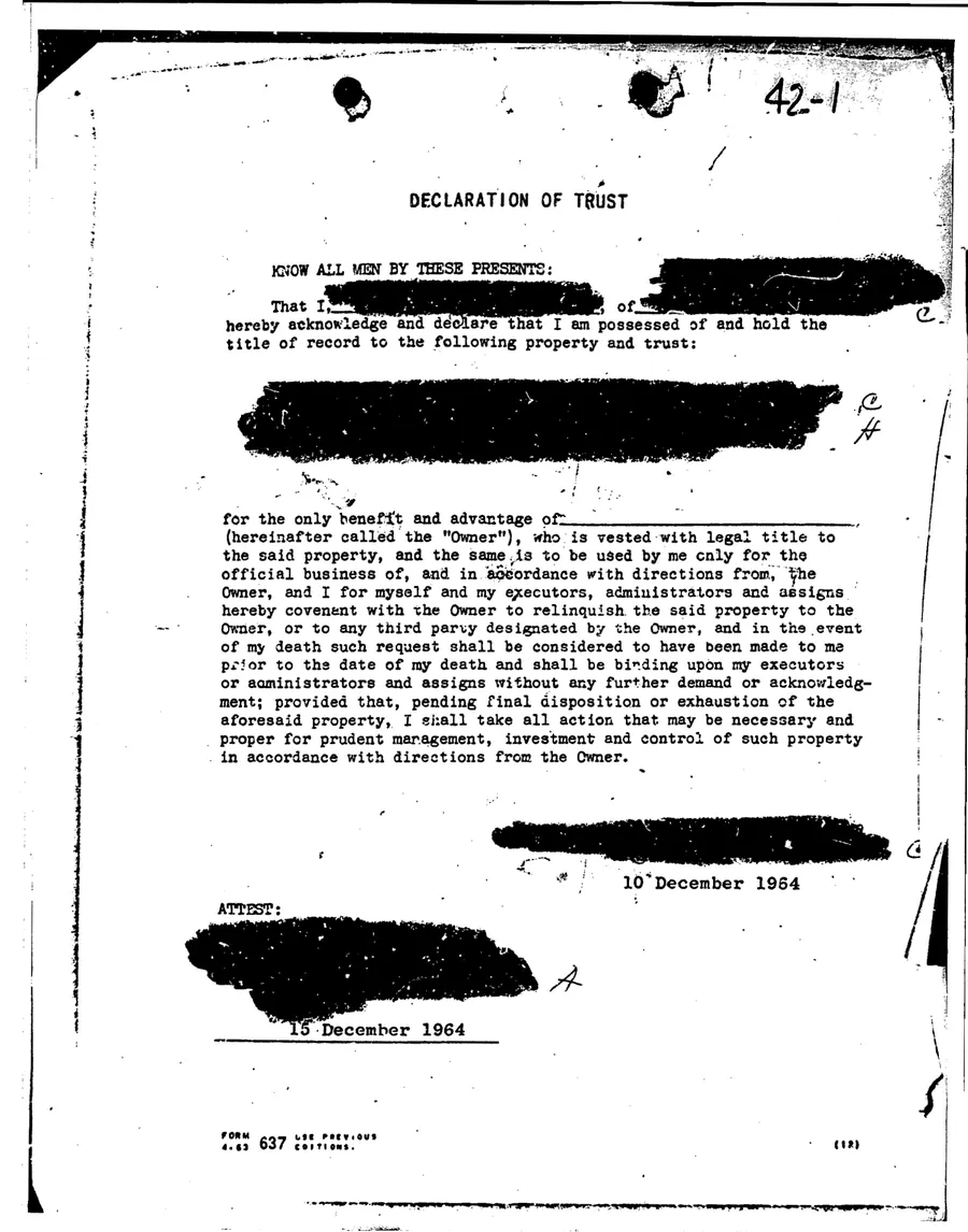 Report of Inspection of MKULTRA — leaf 61, facsimile of the released scan