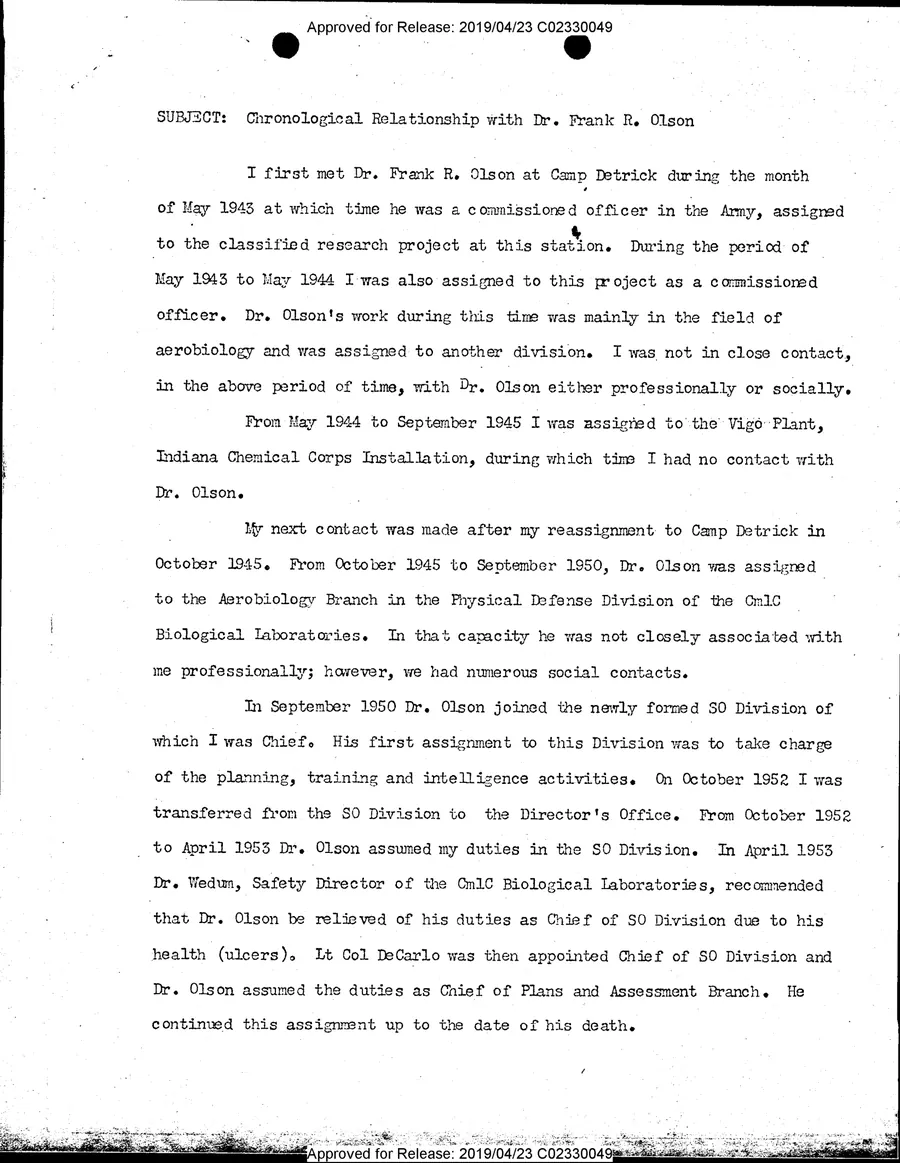 FRANK R. OLSON — leaf 28, printed page 1, facsimile of the released scan