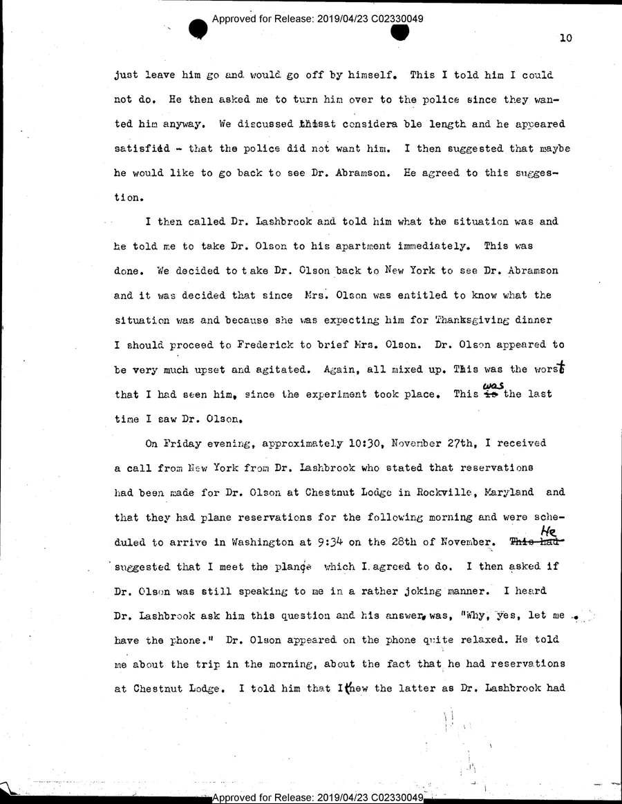FRANK R. OLSON — leaf 40, printed page 10, facsimile of the released scan