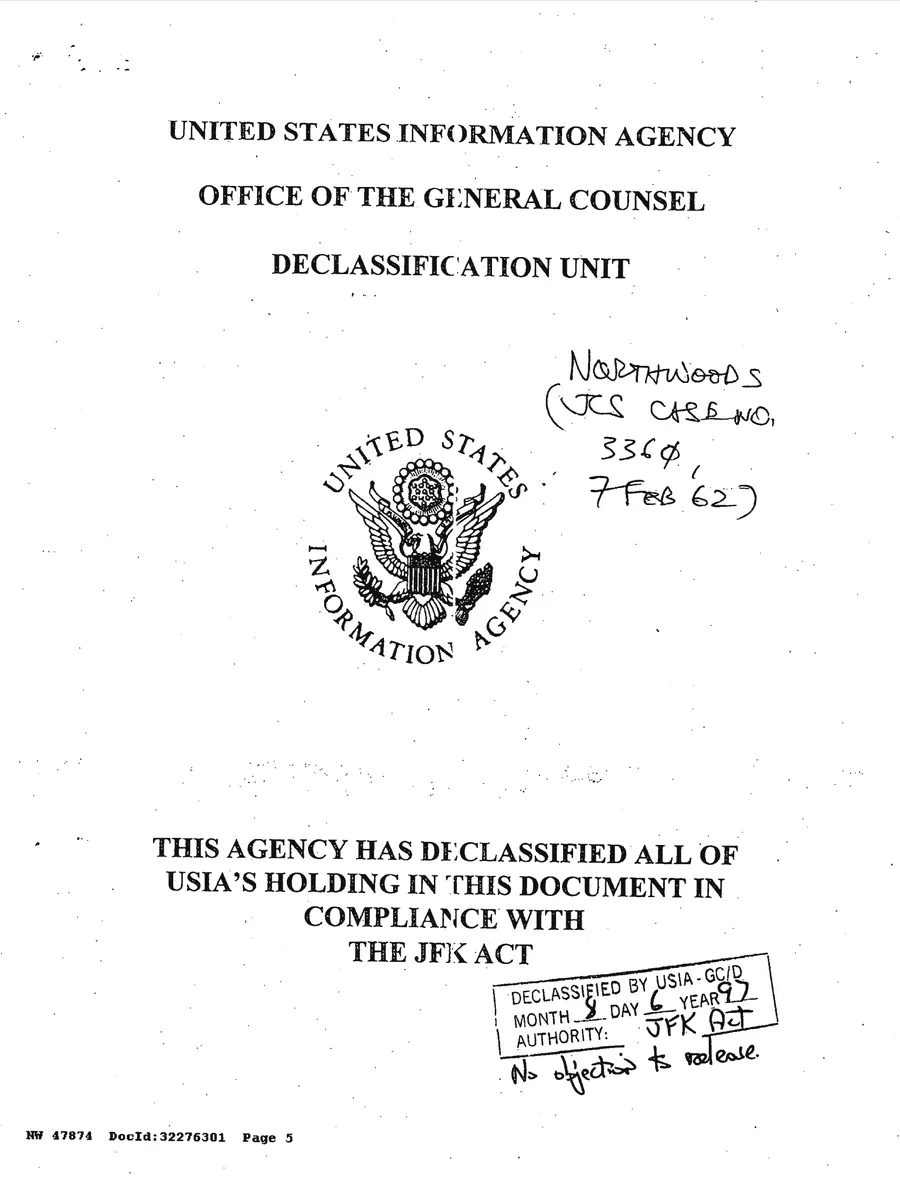 Justification for US Military Intervention in Cuba — leaf 5, facsimile of the released scan