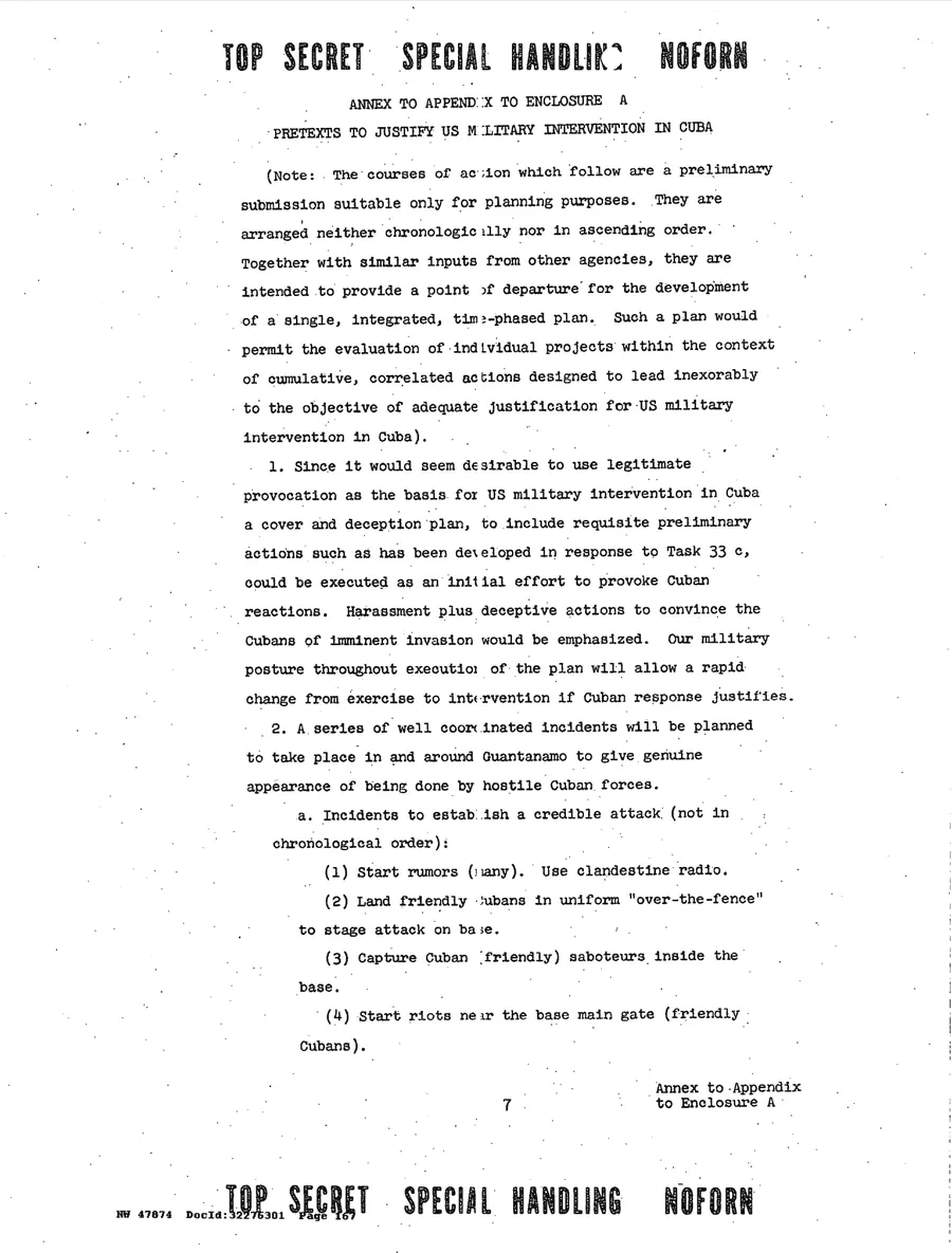 Justification for US Military Intervention in Cuba — leaf 31, printed page 7, facsimile of the released scan