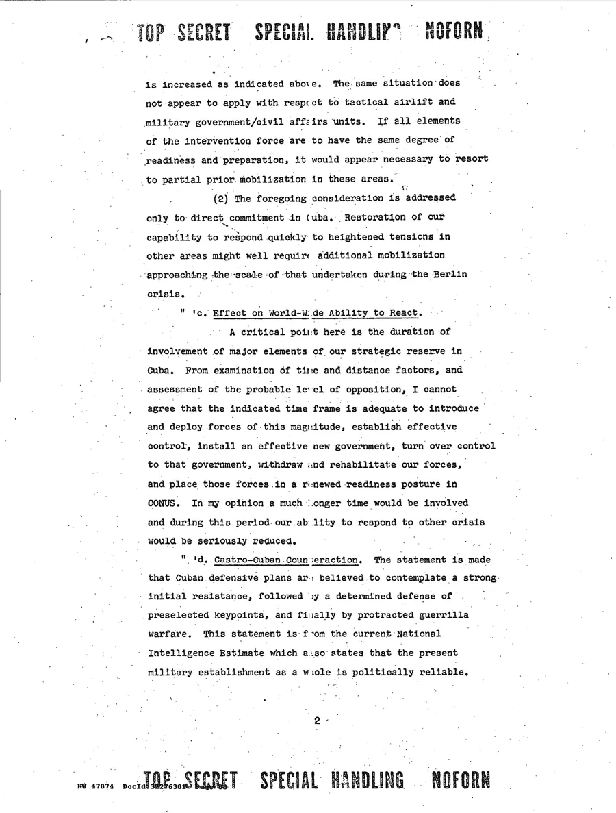 Justification for US Military Intervention in Cuba — leaf 57, printed page 2, facsimile of the released scan