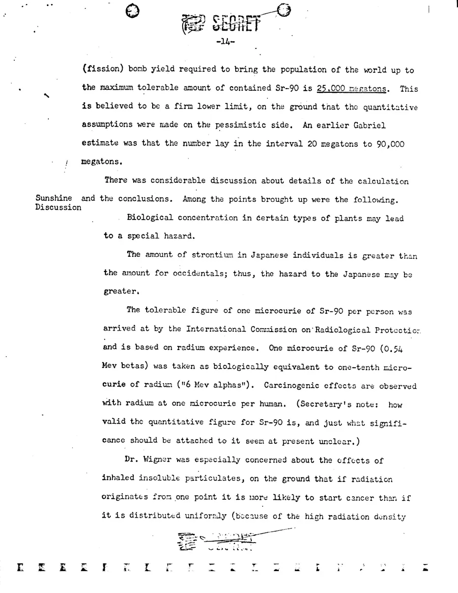 Report on Project Gabriel — leaf 40, printed page 14, facsimile of the released scan