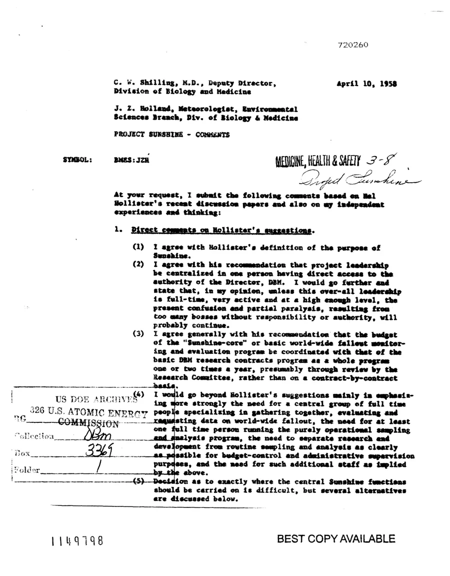 Report on Project Gabriel — leaf 61, facsimile of the released scan