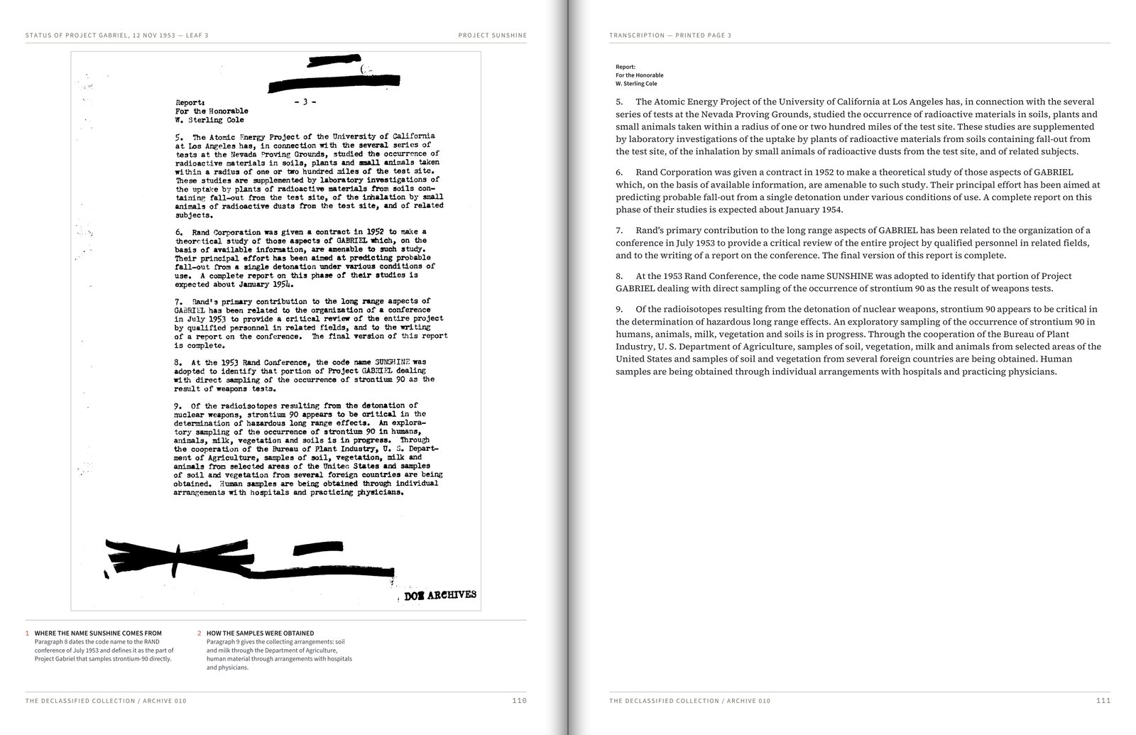 Spread 3 of Archive 010: The Division's answer to Congress, 12 November 1953: the three laboratories named, and the sentence on private