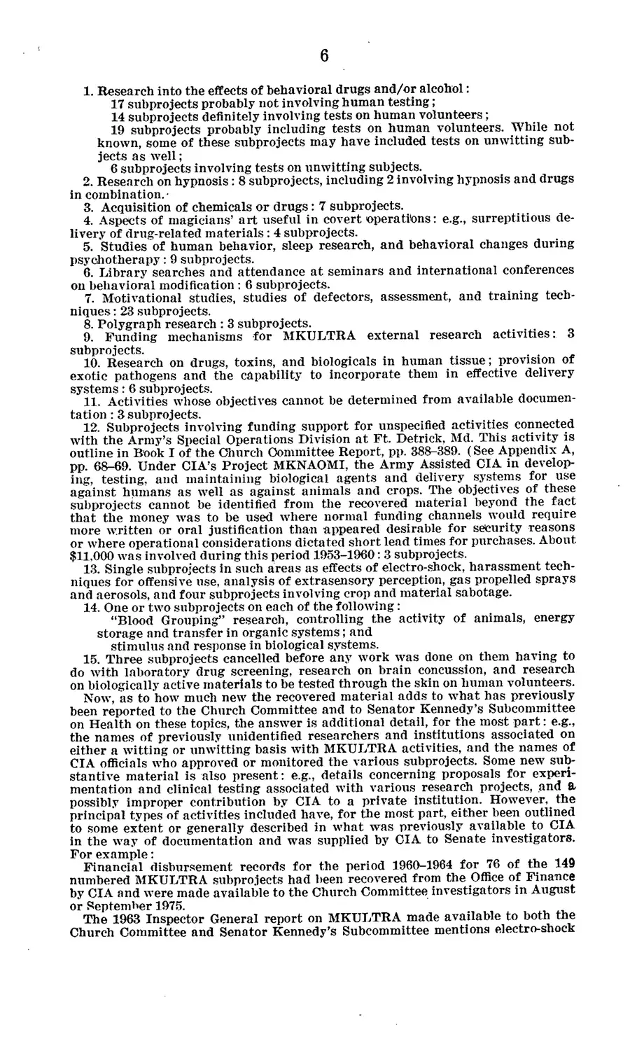 The 1977 MKULTRA hearing — United States Senate, 1977: source page 10 of 173, the released scan