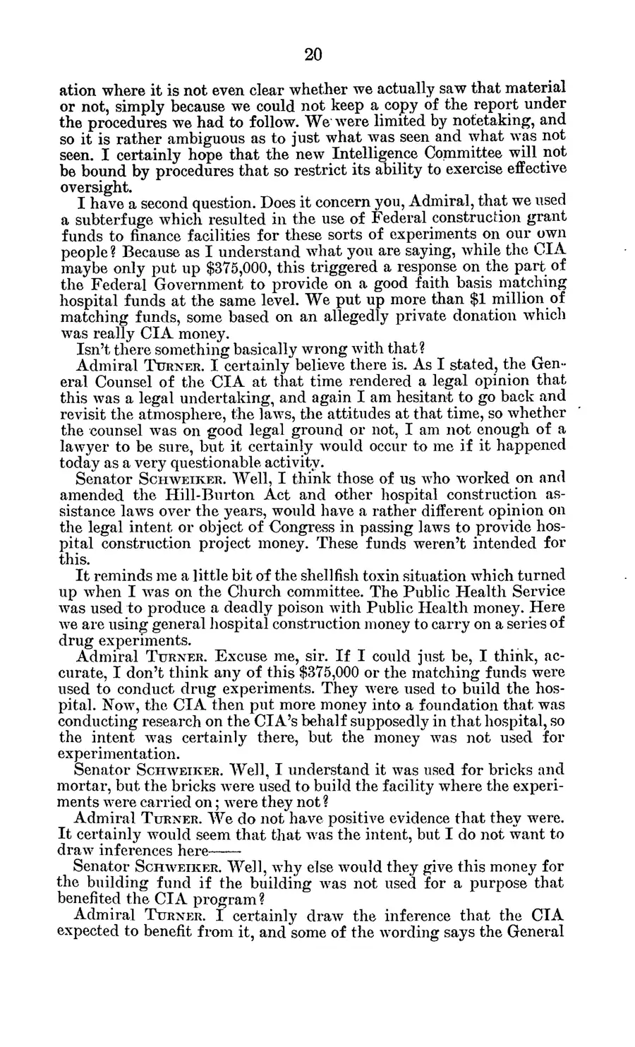 The 1977 MKULTRA hearing — United States Senate, 1977: source page 24 of 173, the released scan