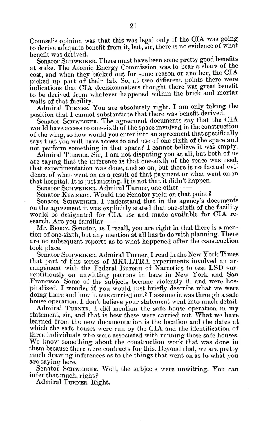 The 1977 MKULTRA hearing — United States Senate, 1977: source page 25 of 173, the released scan