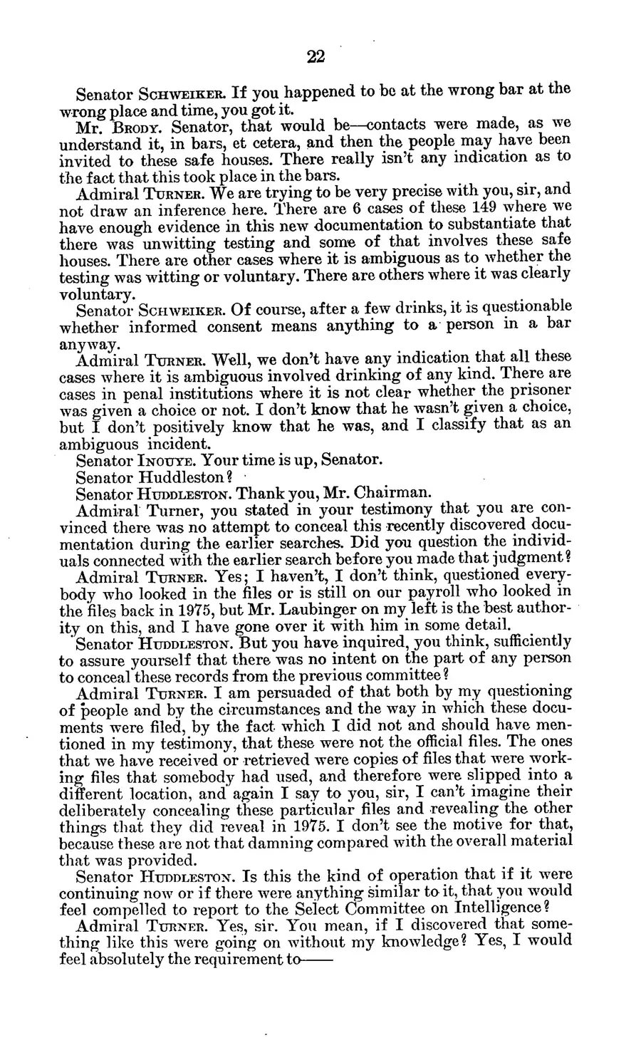 The 1977 MKULTRA hearing — United States Senate, 1977: source page 26 of 173, the released scan