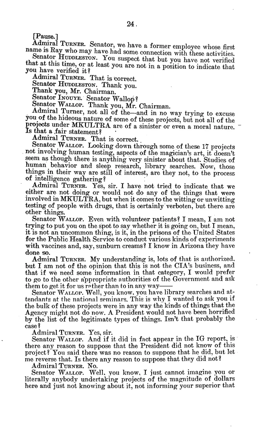 The 1977 MKULTRA hearing — United States Senate, 1977: source page 28 of 173, the released scan