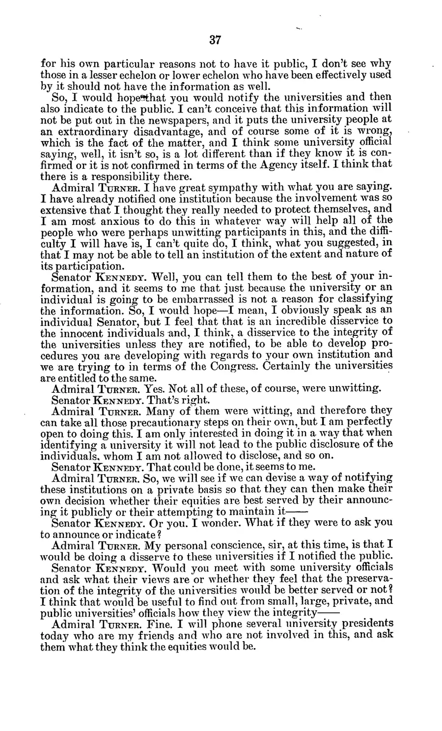 The 1977 MKULTRA hearing — United States Senate, 1977: source page 41 of 173, the released scan