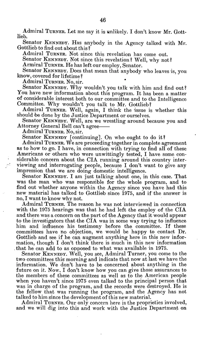 The 1977 MKULTRA hearing — United States Senate, 1977: source page 50 of 173, the released scan