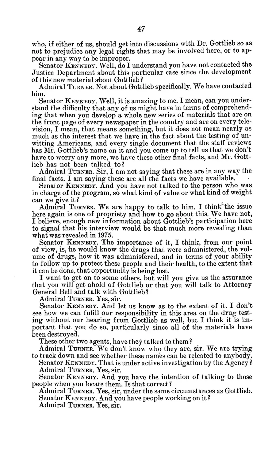 The 1977 MKULTRA hearing — United States Senate, 1977: source page 51 of 173, the released scan