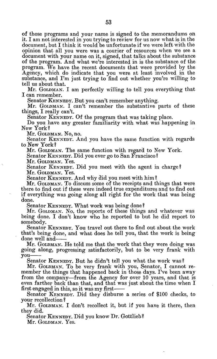 The 1977 MKULTRA hearing — United States Senate, 1977: source page 57 of 173, the released scan