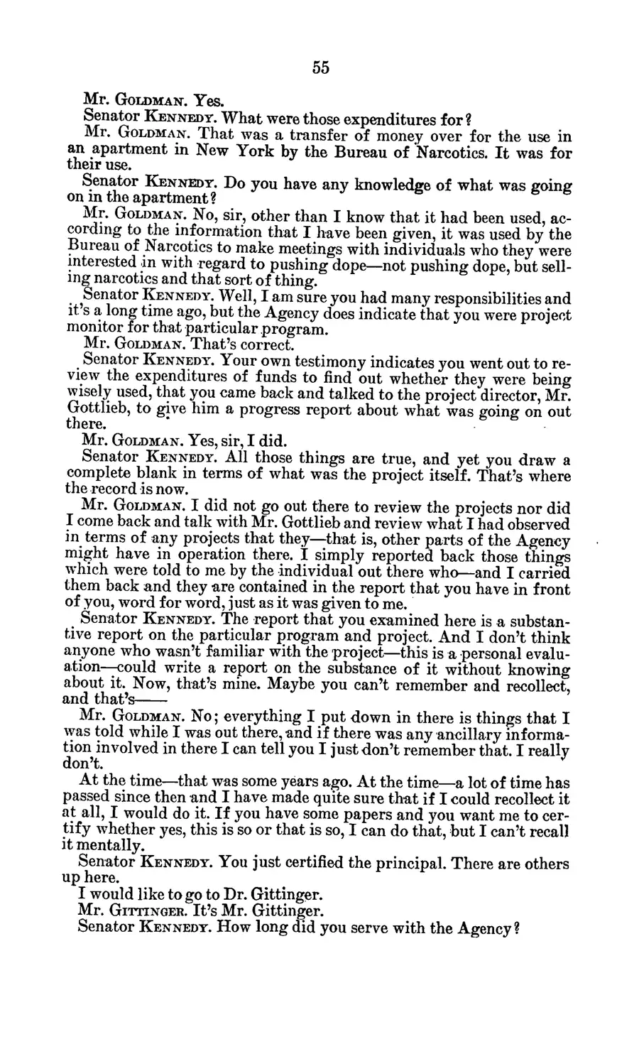 The 1977 MKULTRA hearing — United States Senate, 1977: source page 59 of 173, the released scan