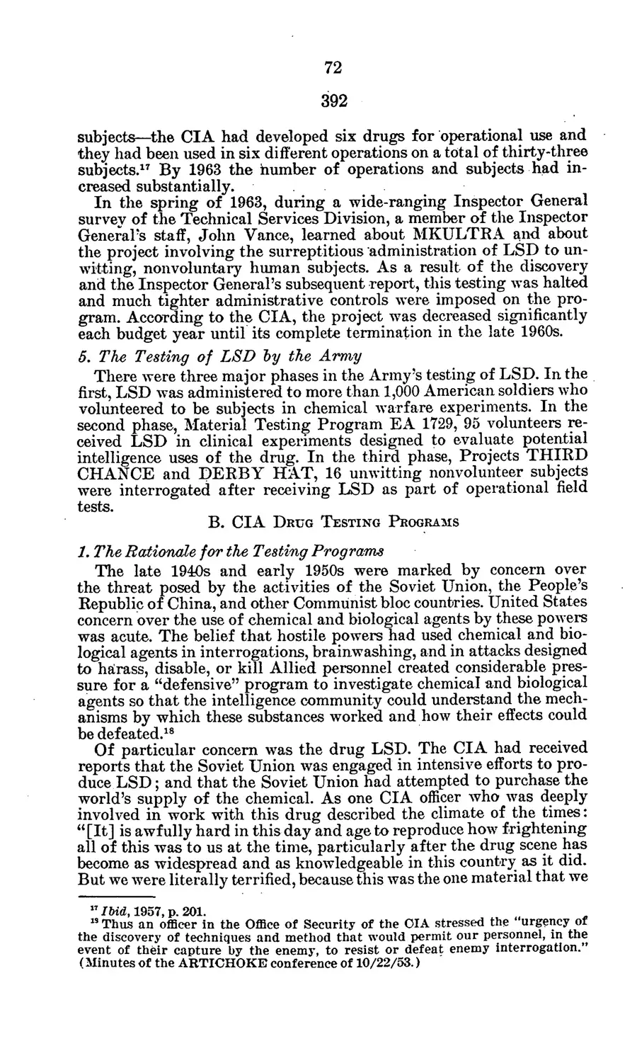 The 1977 MKULTRA hearing — United States Senate, 1977: source page 75 of 173, the released scan