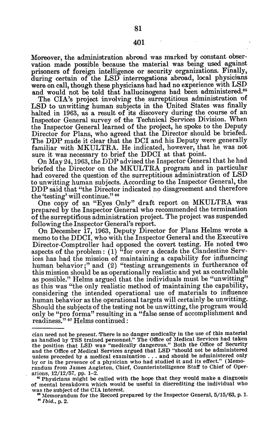 The 1977 MKULTRA hearing — United States Senate, 1977: source page 84 of 173, the released scan