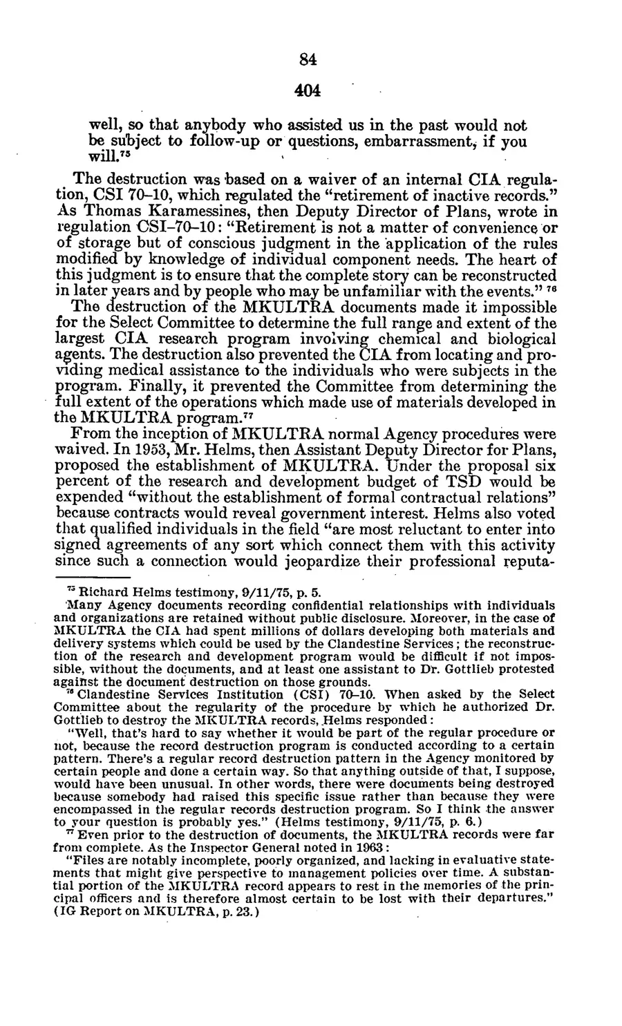 The 1977 MKULTRA hearing — United States Senate, 1977: source page 87 of 173, the released scan