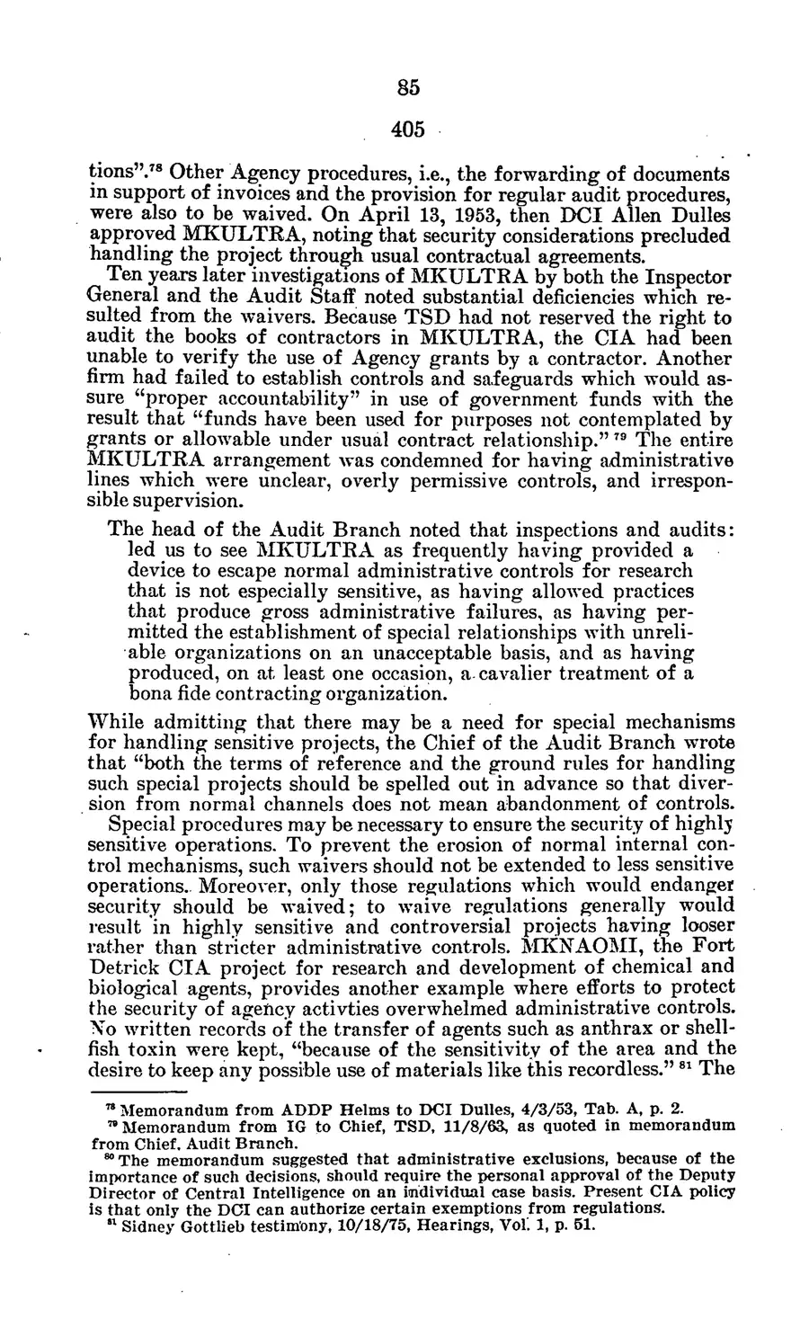 The 1977 MKULTRA hearing — United States Senate, 1977: source page 88 of 173, the released scan