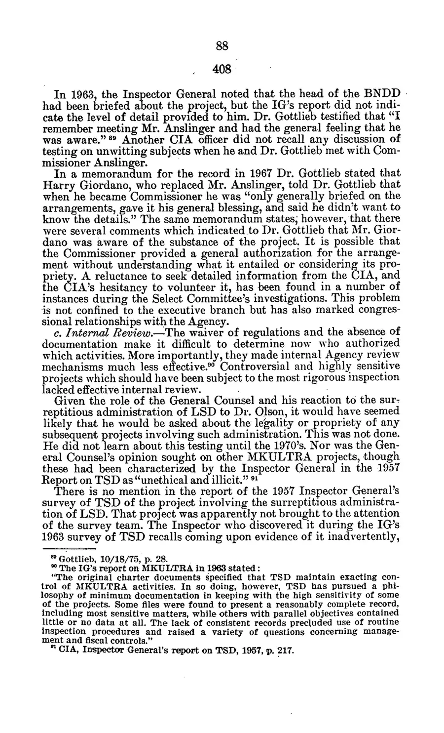 The 1977 MKULTRA hearing — United States Senate, 1977: source page 91 of 173, the released scan