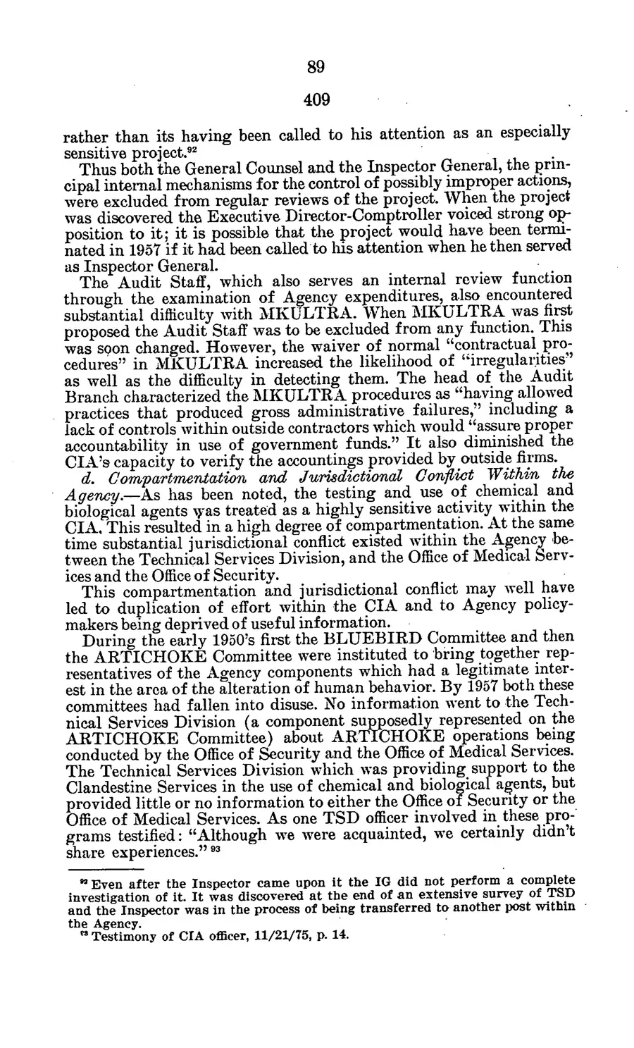 The 1977 MKULTRA hearing — United States Senate, 1977: source page 92 of 173, the released scan