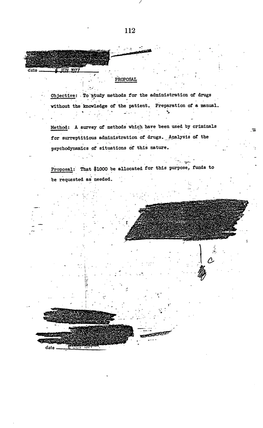 The 1977 MKULTRA hearing — United States Senate, 1977: source page 114 of 173, the released scan