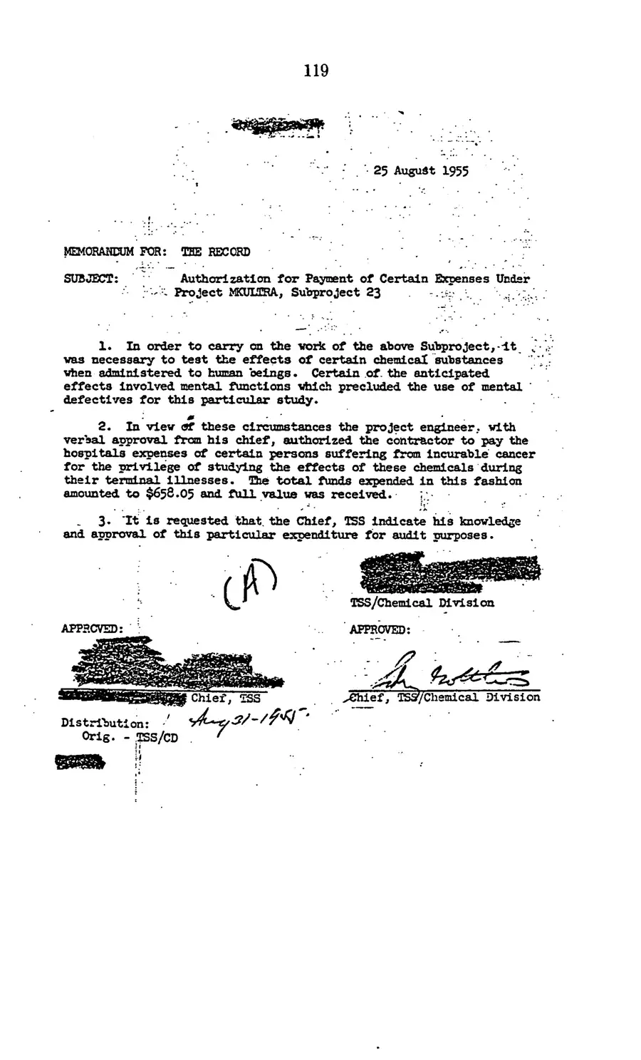 The 1977 MKULTRA hearing — United States Senate, 1977: source page 121 of 173, the released scan
