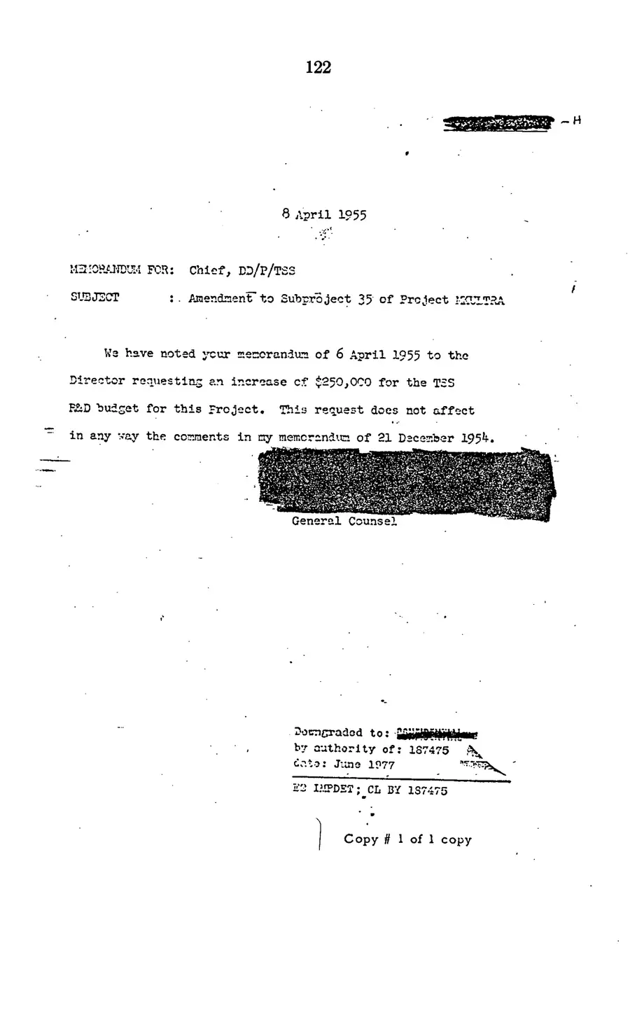 The 1977 MKULTRA hearing — United States Senate, 1977: source page 124 of 173, the released scan