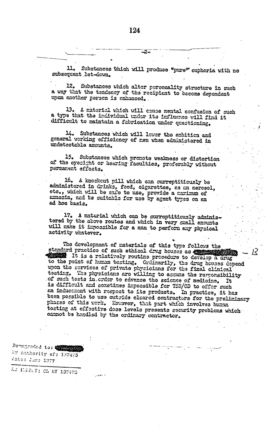 The 1977 MKULTRA hearing — United States Senate, 1977: source page 126 of 173, the released scan