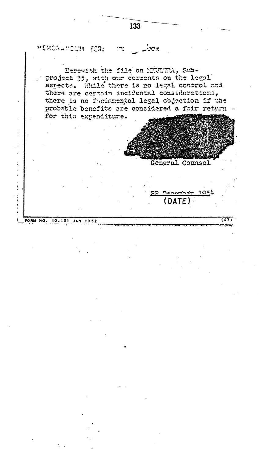 The 1977 MKULTRA hearing — United States Senate, 1977: source page 135 of 173, the released scan