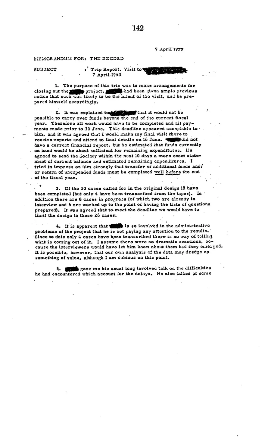 The 1977 MKULTRA hearing — United States Senate, 1977: source page 144 of 173, the released scan