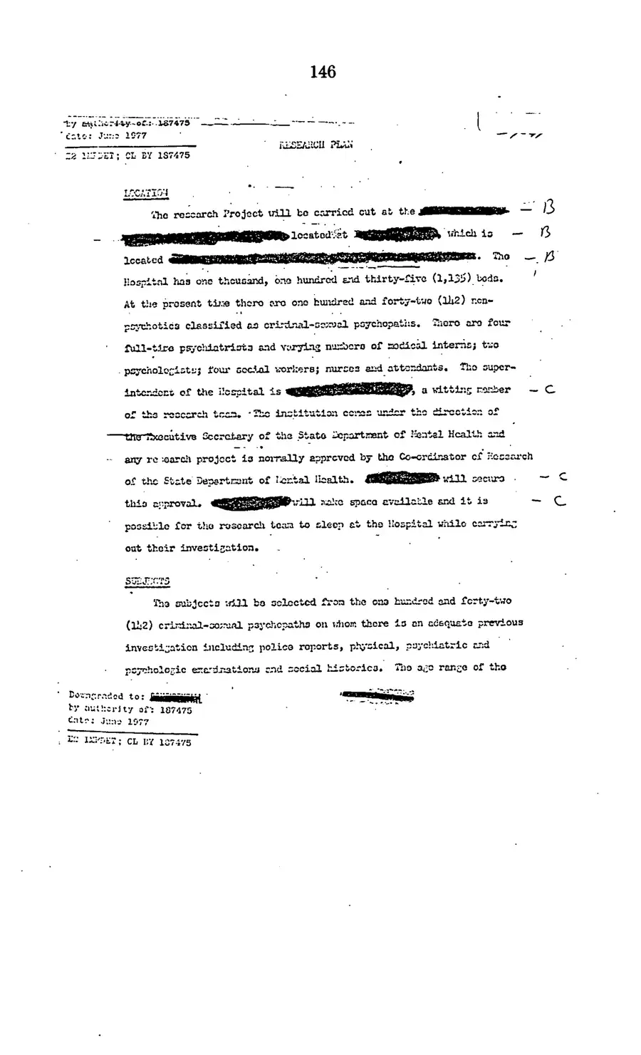 The 1977 MKULTRA hearing — United States Senate, 1977: source page 148 of 173, the released scan