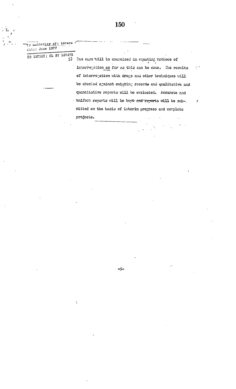 The 1977 MKULTRA hearing — United States Senate, 1977: source page 152 of 173, the released scan