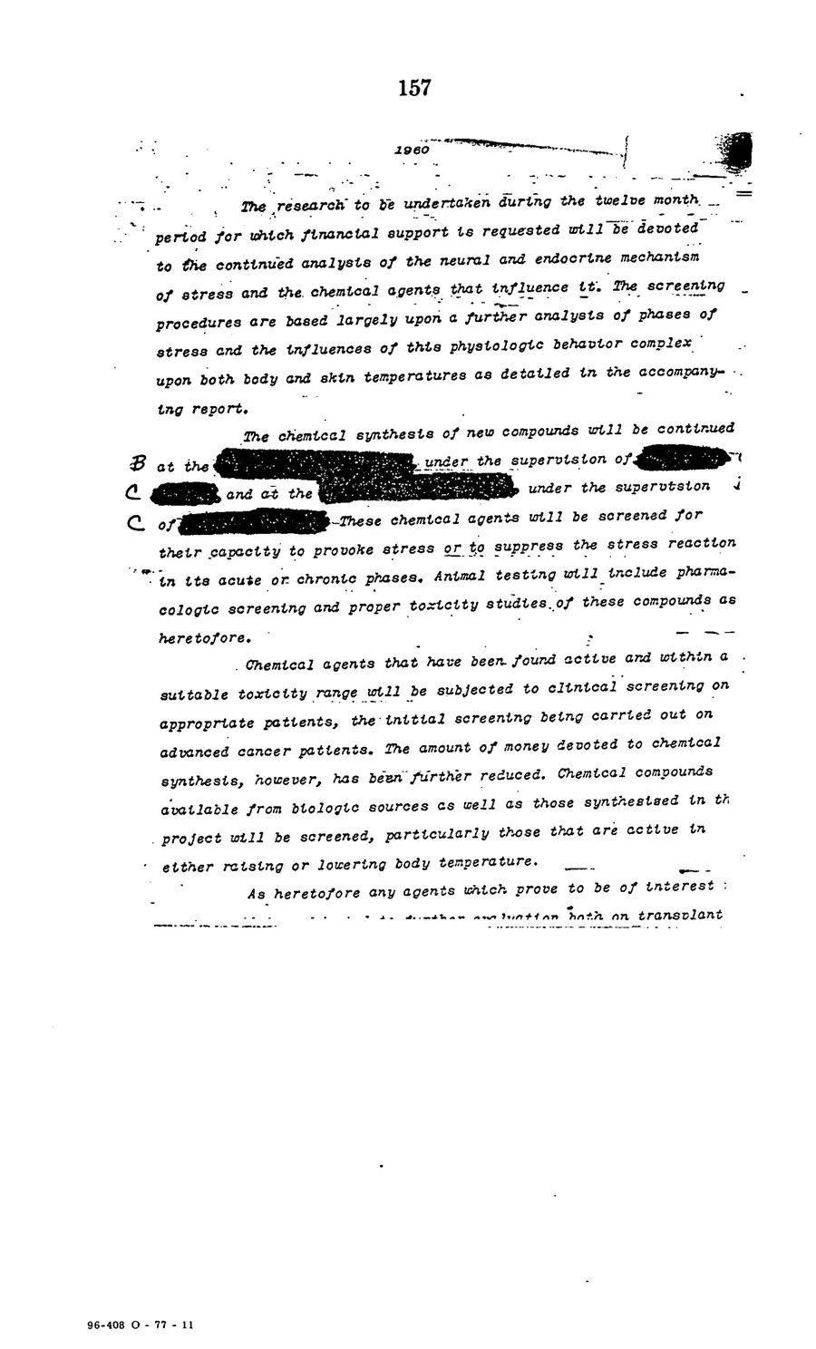The 1977 MKULTRA hearing — United States Senate, 1977: source page 159 of 173, the released scan