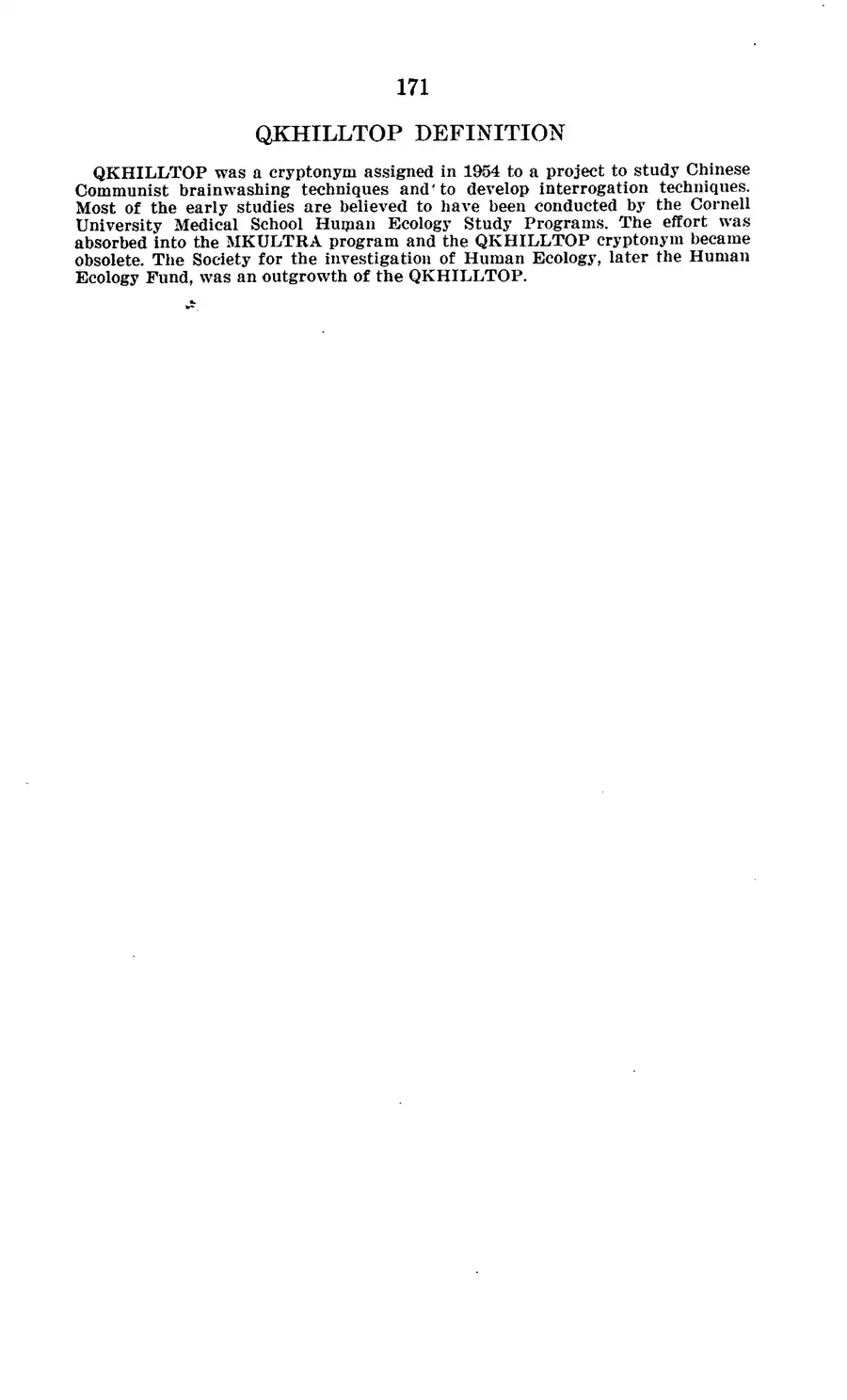 The 1977 MKULTRA hearing — United States Senate, 1977: source page 173 of 173, the released scan