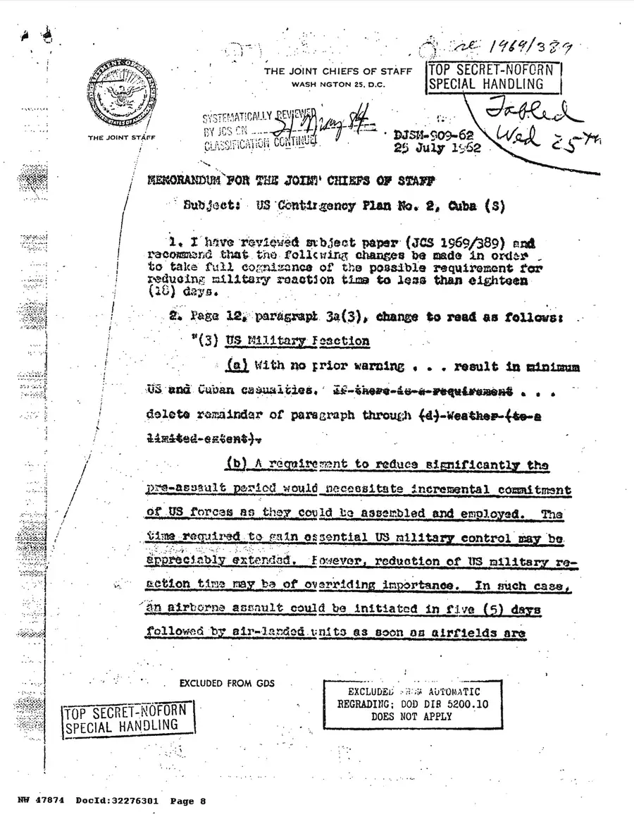 Operation Northwoods — Joint Chiefs of Staff, 1962: source page 8 of 212, the released scan