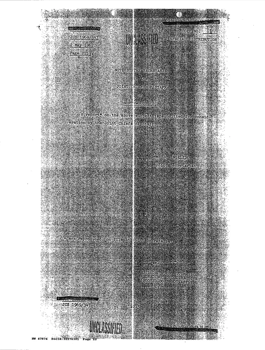 Operation Northwoods — Joint Chiefs of Staff, 1962: source page 10 of 212, the released scan